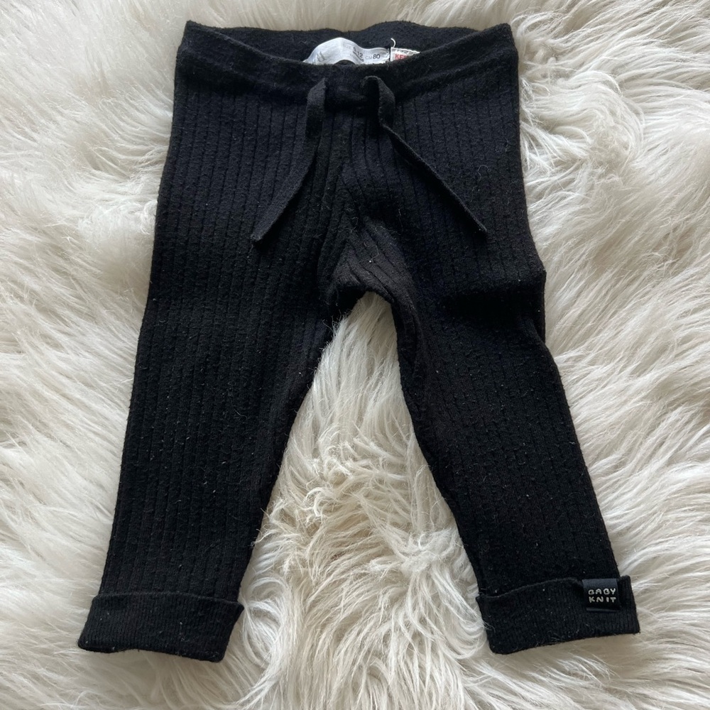 Zara Black Ribbed Kids Bottoms